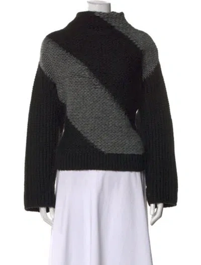Pre-owned Iro Colorblock Pattern Mock Neck Sweater In Black