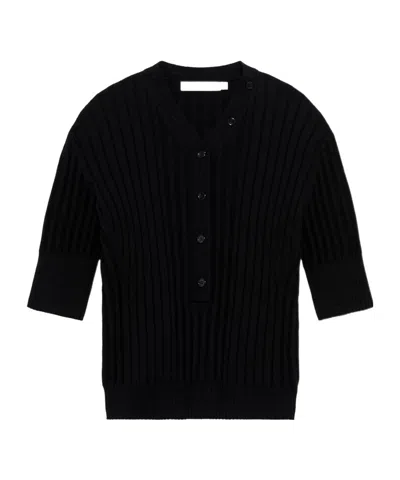 Iro Corded Sweater With Buttons In Black
