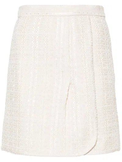 Iro Cotton Blend Wrapped Skirt In Neutral
