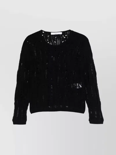 IRO COTTON SWEATER WITH OPEN KNIT DESIGN