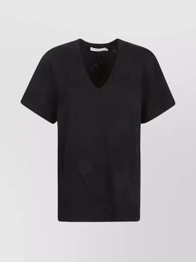 Iro Cotton V-neck T-shirt Jolia In Black
