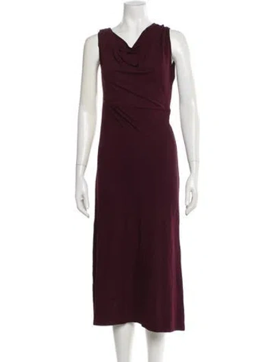 Pre-owned Iro Cowl Neck Knee-length Dress In Burgundy