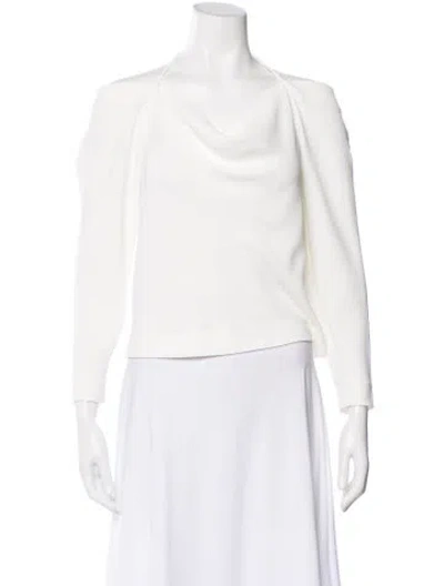Pre-owned Iro Cowl Neck Long Sleeve Blouse In White