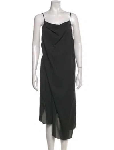 Pre-owned Iro Cowl Neck Midi Length Dress In Black