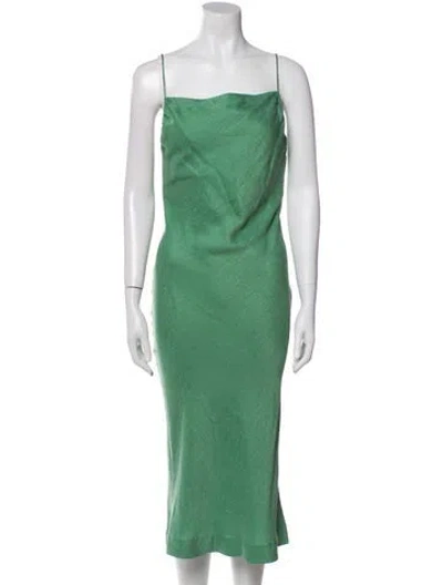 Pre-owned Iro Cowl Neck Midi Length Dress In Green