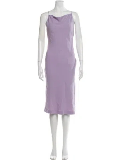 Pre-owned Iro Cowl Neck Midi Length Dress In Purple
