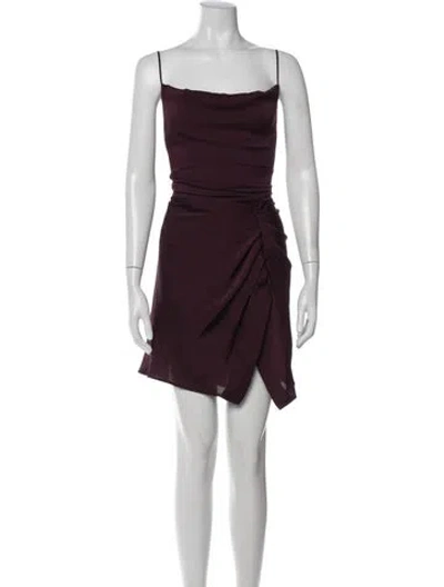 Pre-owned Iro Cowl Neck Mini Dress In Burgundy