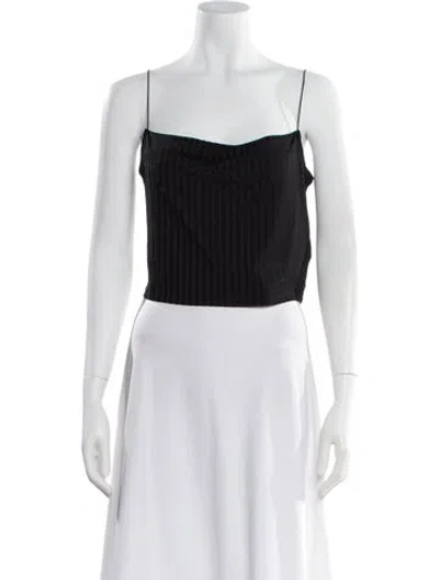 Pre-owned Iro Cowl Neck Sleeveless Crop Top W/ Tags In Black