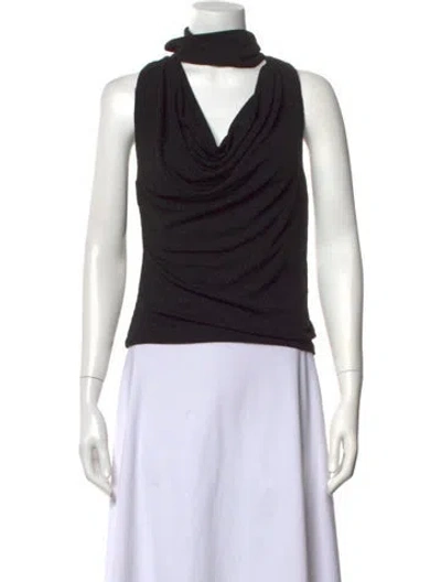 Pre-owned Iro Cowl Neck Sleeveless Top In Black