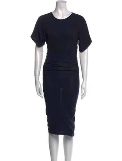 Pre-owned Iro Crew Neck Knee-length Dress In Blue