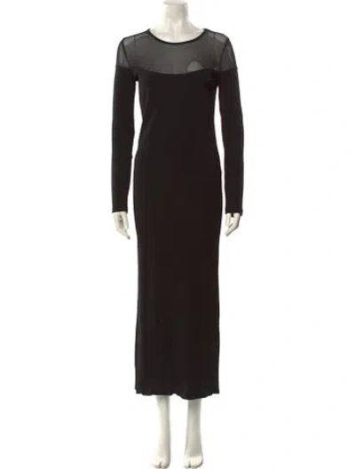 Pre-owned Iro Crew Neck Long Dress In Black