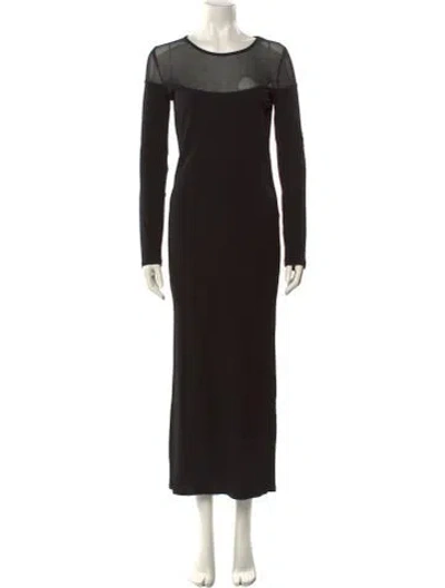 Pre-owned Iro Crew Neck Long Dress In Black