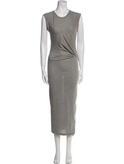 Pre-owned Iro Crew Neck Long Dress In Gray