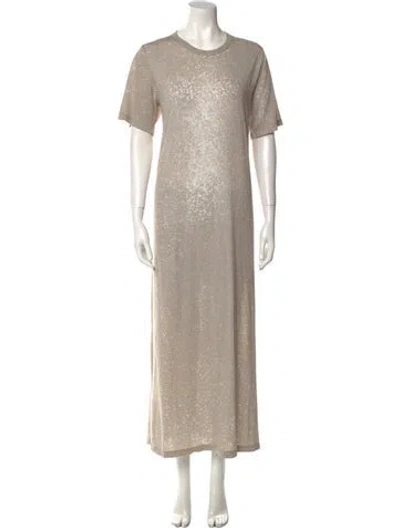 Pre-owned Iro Crew Neck Long Dress In Neutral