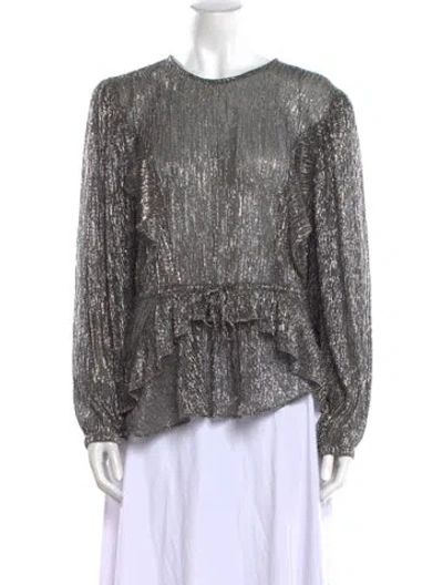 Pre-owned Iro Crew Neck Long Sleeve Blouse In Gray