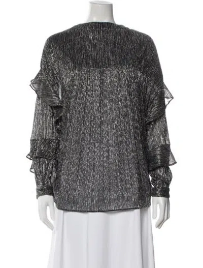 Pre-owned Iro Crew Neck Long Sleeve Blouse In Gray