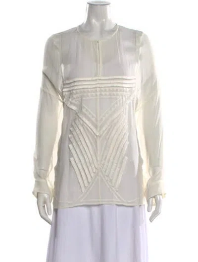 Pre-owned Iro Crew Neck Long Sleeve Blouse In Neutral