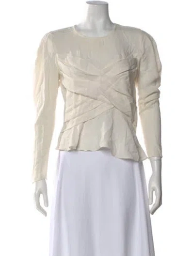 Pre-owned Iro Crew Neck Long Sleeve Blouse In Neutral