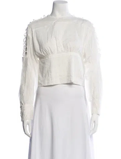 Pre-owned Iro Crew Neck Long Sleeve Blouse In Neutral