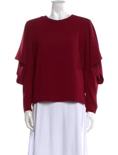 Pre-owned Iro Crew Neck Long Sleeve Blouse In Red