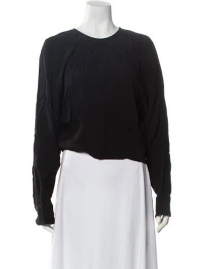 Pre-owned Iro Crew Neck Long Sleeve Blouse W/ Tags In Black
