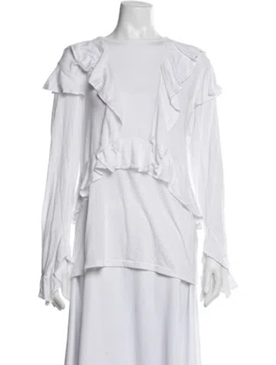 Pre-owned Iro Crew Neck Long Sleeve Blouse In White