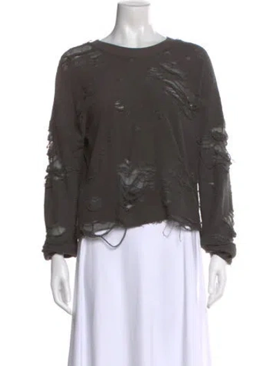 Pre-owned Iro Crew Neck Long Sleeve Top In Gray