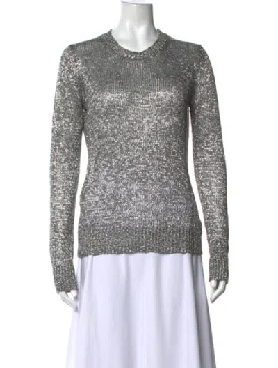 Pre-owned Iro Crew Neck Long Sleeve Top In Silver