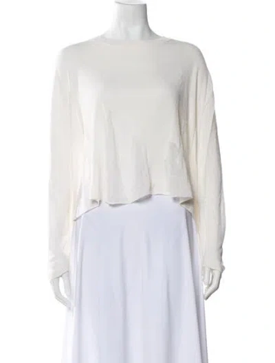 Pre-owned Iro Crew Neck Long Sleeve Top In White