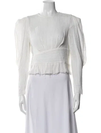 Pre-owned Iro Crew Neck Long Sleeve Top In White