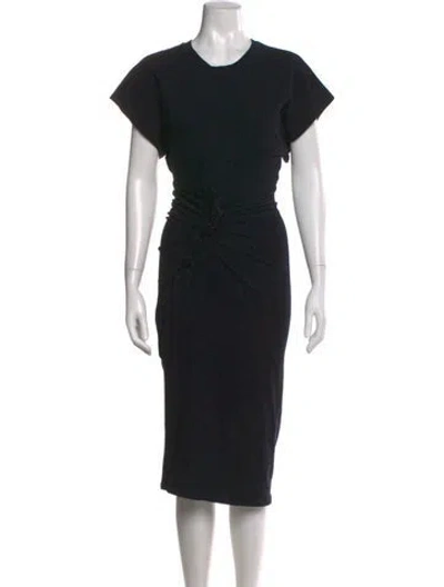 Pre-owned Iro Crew Neck Midi Length Dress In Black