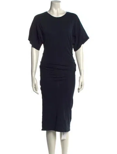 Pre-owned Iro Crew Neck Midi Length Dress In Blue