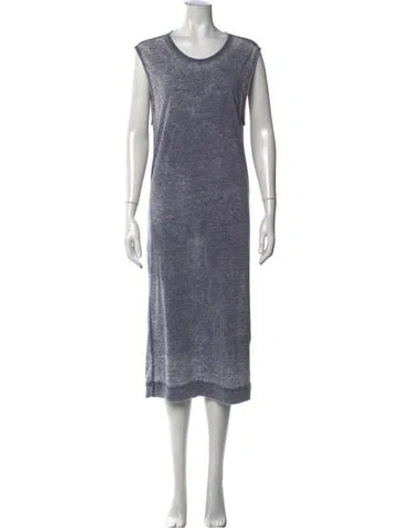 Pre-owned Iro Crew Neck Midi Length Dress In Blue