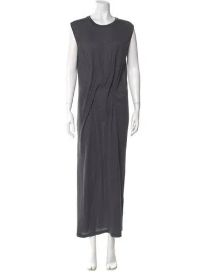 Pre-owned Iro Crew Neck Midi Length Dress In Gray