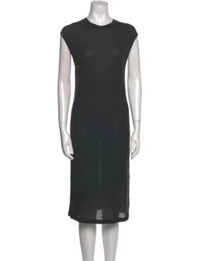 Pre-owned Iro Crew Neck Midi Length Dress In Gray