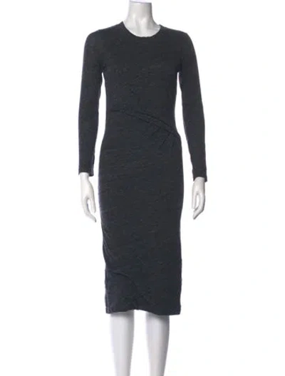Pre-owned Iro Crew Neck Midi Length Dress In Gray