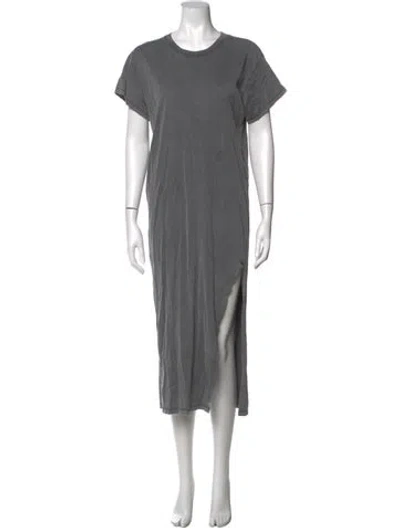 Pre-owned Iro Crew Neck Midi Length Dress In Grey