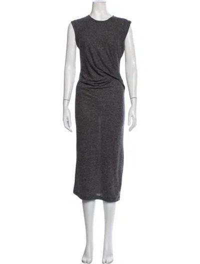 Pre-owned Iro Crew Neck Midi Length Dress In Grey