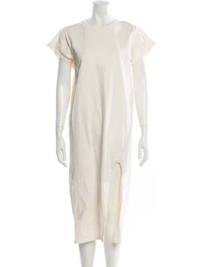 Pre-owned Iro Crew Neck Midi Length Dress In Neutral