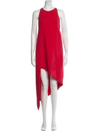 Pre-owned Iro Crew Neck Midi Length Dress In Red