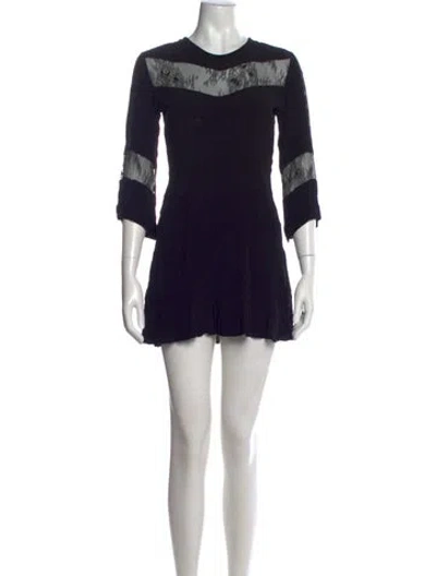 Pre-owned Iro Crew Neck Mini Dress In Black