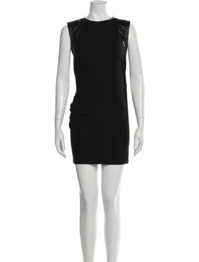 Pre-owned Iro Crew Neck Mini Dress In Black