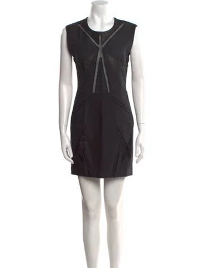 Pre-owned Iro Crew Neck Mini Dress In Black