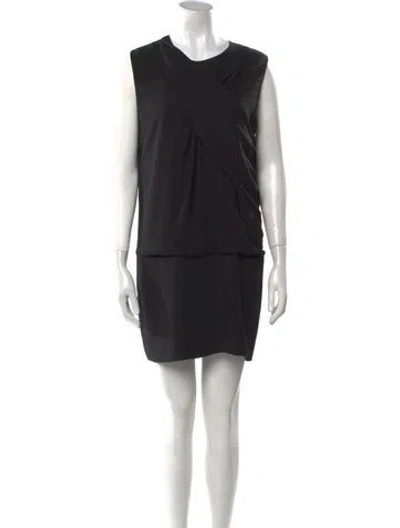 Pre-owned Iro Crew Neck Mini Dress In Black