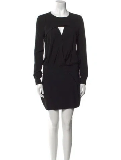 Pre-owned Iro Crew Neck Mini Dress In Black