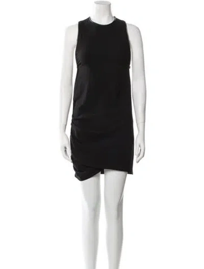 Pre-owned Iro Crew Neck Mini Dress In Black