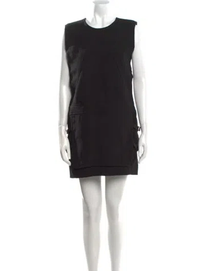 Pre-owned Iro Crew Neck Mini Dress In Black