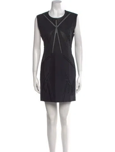 Pre-owned Iro Crew Neck Mini Dress In Black