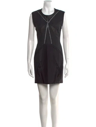 Pre-owned Iro Crew Neck Mini Dress In Black