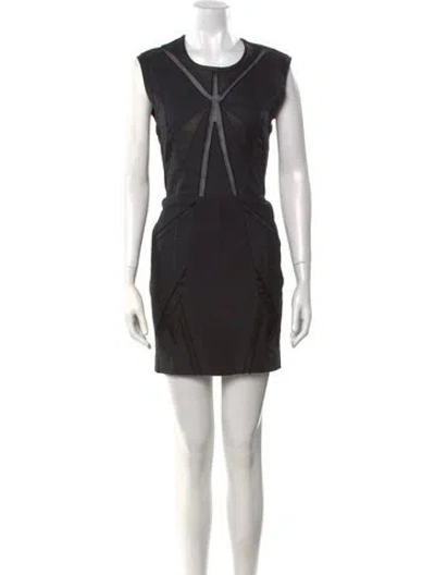 Pre-owned Iro Crew Neck Mini Dress In Black